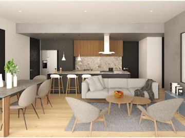 Departamento con 2 terrazas en recamara y sala, con terraza de uso comun en piso