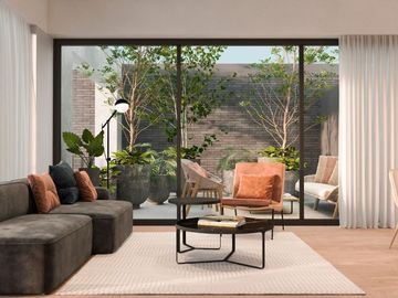Departamento con 2 terrazas en recamara y sala, con terraza de uso comun en piso