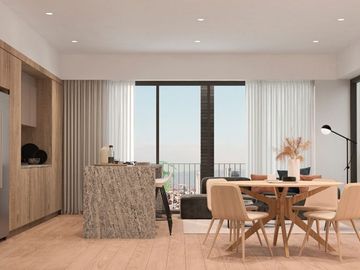 Departamento con 2 terrazas en recamara y sala, con terraza de uso comun en piso