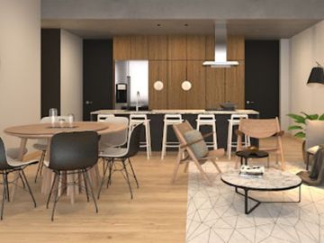 Departamento con 2 terrazas en recamara y sala, con terraza de uso comun en piso