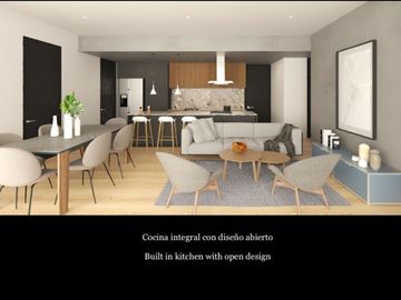 Departamento con 2 terrazas en recamara y sala, con terraza de uso comun en piso