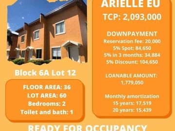 2BEDROOM RFO TH ARIELLE EU CAMELLA TANZA NEAR MOA VIACAVITEX