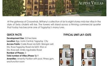 Alpine Villas | Bernese | 2nd Flr | Luxury Condo | Tagaytay