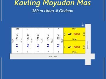 400 Meter Pasar Ngijon, Tanah Jalan Godean Sleman: Sertipikat SHM