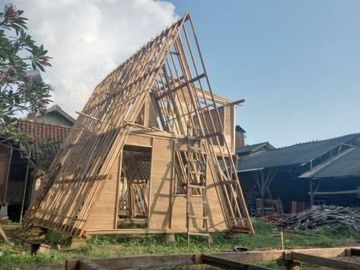 Promo! Rumah Villa Kayu Desain Modern Cisarua Megamendung Puncak Bogor