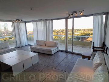 Av. del Libertador 8392. Departamento tres ambientes. Parrilla propia. Pileta, SUM. Seguridad 24hs.
