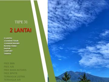 Tipe 31/63 2 Lantai Rumah Dekat Kota KPR Syariah 2KT