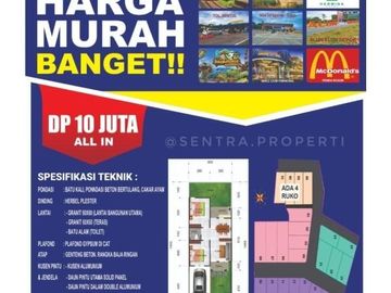 Rumah mewah 2 lantai murah tepi jalan raya angkot selangkah ke stasiun citayam bogor depok