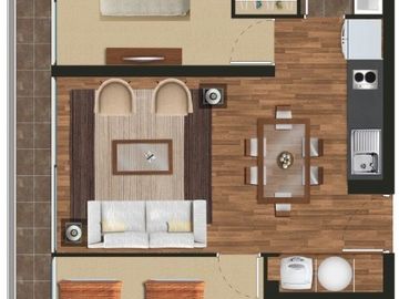 DEPTO. VENTA 2 D, 1 B,1 BD. LA CISTERNA, CONDOMINIO SEGURO