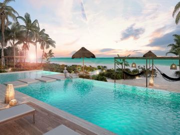 Departamento en venta frente al mar, San Crisanto, Sinanché, Yucatán
