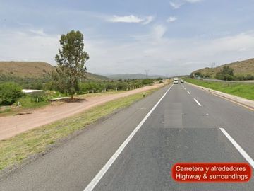 7 Hectareas de Predio rústico cerril, sobre carretera, 450 pesos por m2, carrete