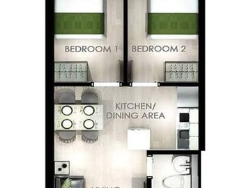 2 Bedroom Rent to Own Condominium For Sale in Pasig City in Urban Deca Homes