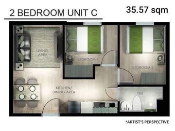 2 Bedroom Rent to Own Condominium For Sale in Pasig City in Urban Deca Homes