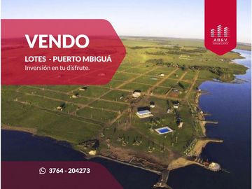 VENDO LOTES PUERTO MBIGUA - FRENTE AL RIO PARANA DESDE US$ 15.000