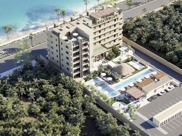 Departamento con rooftop vista al mar, alberca privada en venta en Cozumel