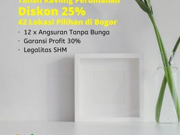 Kapling Tanah Bogor Cicilan 12 X Non Bunga, 1 Jutaan/m2