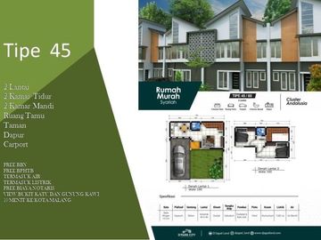 Best PROMO 2 Lantai Tipe 45/77 Rumah KPR Siap