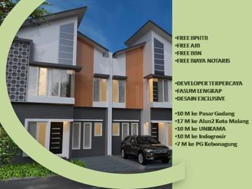 2 Lantai Tipe 45/77 Rumah Pakisaji Free Biaya Dekat Kampus