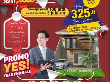 Rumah murah idaman keluarga di sedati type 42/72 dekat bandara juanda