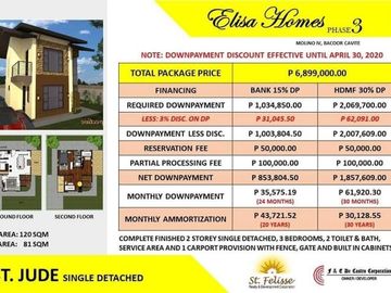 SINGLE ATTACHED & SINGLE DETACHED AVAILABLE @ ELISA HOMES!!!