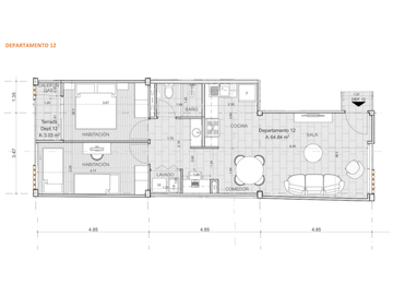 Departamentos Coral La Villa Flora 2 Dormitorios 64,81 m más balcón 3,06 m Crédito VIP