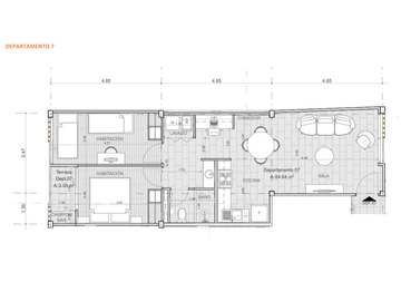 Departamentos Coral La Villa Flora 2 Dormitorios 64,81 m más balcón 3,06 m Crédito VIP