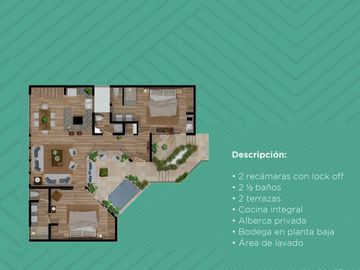 Alberca privada en tu departamento, gimnasio, spa, yoga, tecnología ecológica