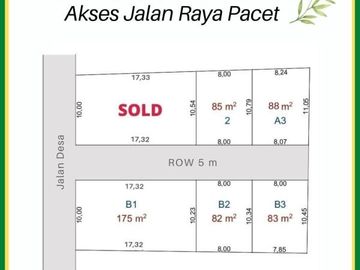 Akses Jalan Raya Pacet, Kavling Perumahan SHM; Mulai 750rb/m