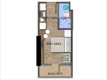 Studio Unit at The Residences at Commonwealth (20.7 sqm.)