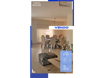 Vendo  casa en Clayton con aires, Conjunto cerrado *A-C-23*