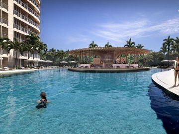 Condominio amplio de 2 recamaras con terraza panorámica en venta Cancún.