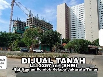Tanah Strategis Samping Masuk Apartemen Samawa Pondok Kelapa Jakarta Timur