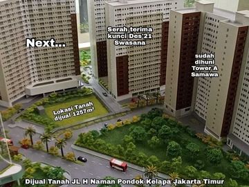 Tanah Strategis Samping Masuk Apartemen Samawa Pondok Kelapa Jakarta Timur