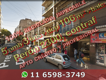 NUEVO PRECIO - Departamento en Venta en Balvanera 5 ambientes 3 baños más dependencia, 106 m2 + balcón – Pres. Tte. Gral. Juan Domingo Perón 2300