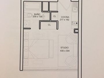 Moderno Home Studio. en Arriendo. P.Reyes.Santiago