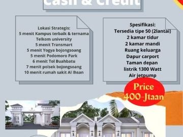 Rumah cluster harga murah di daerah Pasteur Bandung