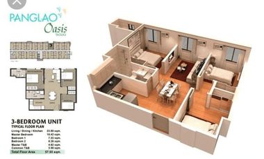 Panglao Oasis TAGUIG  2 BEDROOM CONDO  FOR SALE 21K Near BGC MAKATI