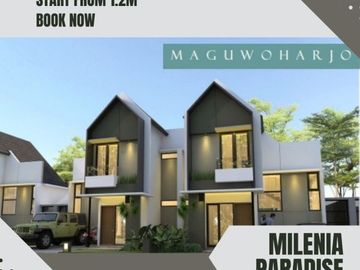 RUMAH 2 LANTAI MURAH DI MAGUWOHARJO DEKAT JOGJA BAY DENGAN KOLAM RENANG PRIBADI