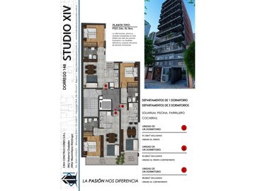 VENTA DEPTO 1 DORMIT DORREGO 148 U$S 75.000,- ESTUDIO XIV