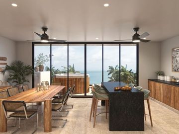 Penthouse de 6 recamaras con jacuzzi privado, acceso al mar, alberca, coworking