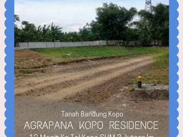 Tanah Bandung 12 menit ke Tol Kopo SHM 3Jutaan/m