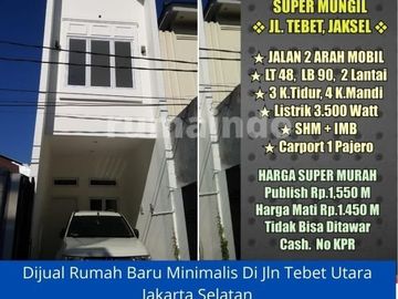 Dijual Rumah Baru Minimalis Di Jln Tebet Utara Jakarta Selatan