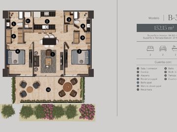 Departamento(B-3) en Venta en Aqua Living en Santa Gertrudis Copó