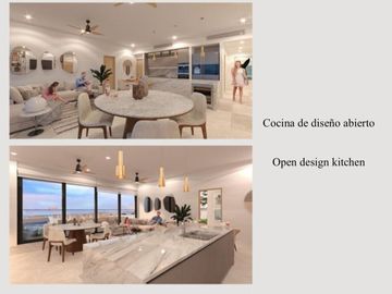 Condominio con vista al mar, techos altos, club de playa, concierge, carril de n