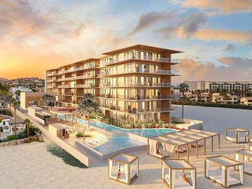 Condominio con vista al mar, techos altos, club de playa, concierge, carril de n