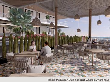 Condominio con vista al mar, techos altos, club de playa, concierge, carril de n