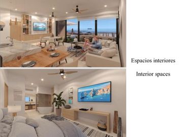 Condominio con vista al mar, techos altos, club de playa, concierge, carril de n