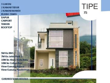 3 Lantai Rumah Batu Tipe 75 Strategis