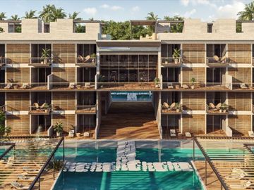 Condominio 2 recamaras + estudio, con club de playa, campo de golf, amenidades e