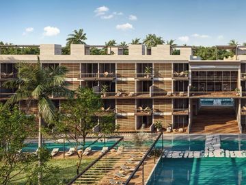 Condominio 2 recamaras + estudio, con club de playa, campo de golf, amenidades e